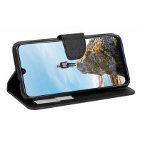 cofi1453® Buch Tasche "Fancy" kompatibel mit SAMSUNG GALAXY M21 (M215F) Handy Hülle Etui Brieftasche Schutzhülle mit Standfunktion, Kartenfach Schwarz