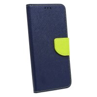 cofi1453® Buch Tasche "Fancy" kompatibel mit SAMSUNG GALAXY M21 (M215F) Handy Hülle Etui Brieftasche Schutzhülle mit Standfunktion, Kartenfach Blau-Grün