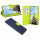cofi1453® Buch Tasche "Fancy" kompatibel mit SAMSUNG GALAXY M21 (M215F) Handy Hülle Etui Brieftasche Schutzhülle mit Standfunktion, Kartenfach Blau-Grün