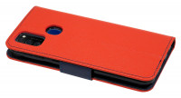 cofi1453® Buch Tasche "Fancy" kompatibel mit SAMSUNG GALAXY M21 (M215F) Handy Hülle Etui Brieftasche Schutzhülle mit Standfunktion, Kartenfach Rot-Blau