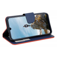 cofi1453® Buch Tasche "Fancy" kompatibel mit SAMSUNG GALAXY M30s (M307F) Handy Hülle Etui Brieftasche Schutzhülle mit Standfunktion, Kartenfach Rot-Blau