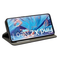 cofi1453® Buch Tasche "Smart" kompatibel mit Oppo Find X2 Neo Handy Hülle Etui Brieftasche Schutzhülle mit Standfunktion, Kartenfach Schwarz