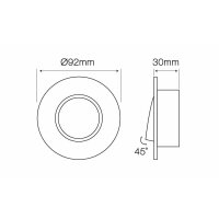 Einbaustrahler GU10 Einbaurahmen 35° Schwenkbar Ø80mm Bohrloch Aluminium inkl. GU5.3 Fassung 12V für LED Leuchtmittel 50mm LED Lampen G4 MR11 MR16, Schwarz, Rund