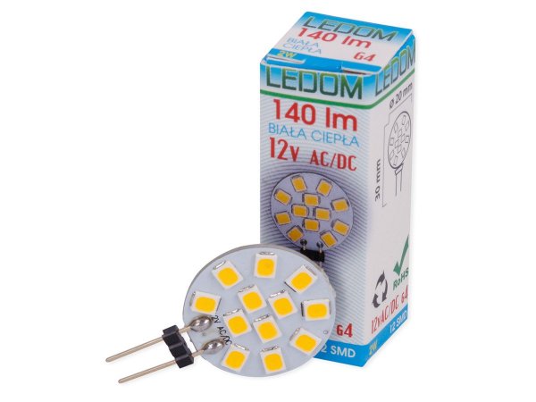 LEDOM G4 2W 12V LED Lampe Kaltweiß 6000K 140 Lumen Stiftsockellampe Leuchtmittel Energiesparlampe