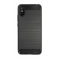 cofi1453® Silikon Hülle Carbon kompatibel mit XIAOMI REDMI 9A Case TPU Soft Handyhülle Cover Schutzhülle Schwarz