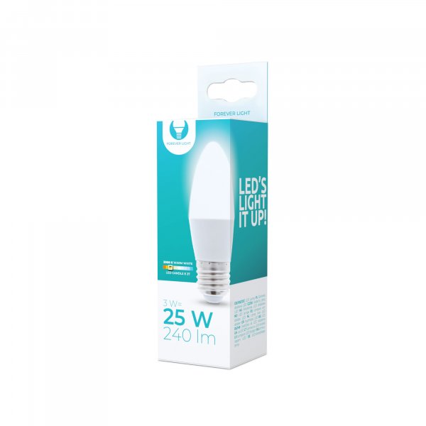 Forever Light LED | E27 C37 | Leuchtmittel | Lampe | Birne | Leuchte | Beleuchtung | SMD2835 | 3W | 240 Lumen | 230V