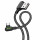 cofi1453 LED 90 Grad Typ-C 3M Ladekabel Winkel USB-C Kabel abgewinkelt Nylon geflochten Schnellladegerät Daten Sync L Form Kabeladapter kompatibel mit Android