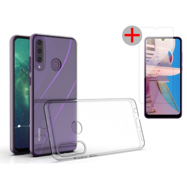 Handy 9H Schutzglas Displayschutz + Silikon Schutzhülle Cover Case Schale Tasche TPU Transparent kompatibel mit