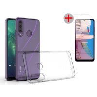 Handy 9H Schutzglas Displayschutz + Silikon Schutzhülle Cover Case Schale Tasche TPU Transparent kompatibel mit