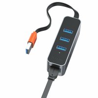 Baseus 3x USB 3.2 Gen 1 HUB / externer Netzwerkadapter Netzwerkkarte USB 3.2 Gen 1 1000Mbps Gigabit Ethernet grau