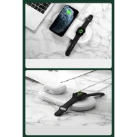 Baseus kabelloses Wireless Charger Ladegerät 10W + USB Typ C Kabel 3A 1M + Wandladegerät 12 V / 2A kompatibel mit iPhone, Watch, Air Pods schwarz