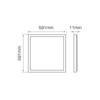 LED Rahmenbeleuchtung Panel 40W 59,5 x 59,5 cm Rahmen Beleuchtet Warmweiß 2700K 3400lm Ultraslim (11mm ) inkl. Trafo [Energieklasse A+] ( Nur Rahmen )