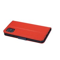 cofi1453® Buch Tasche "Fancy" kompatibel mit SAMSUNG GALAXY A71 5G (A716F) Handy Hülle Etui Brieftasche Schutzhülle mit Standfunktion, Kartenfach in Rot-Blau
