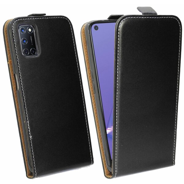 cofi1453® Flip Case kompatibel mit Oppo A72 Handy Tasche vertikal aufklappbar Schutzhülle Klapp Hülle Schwarz