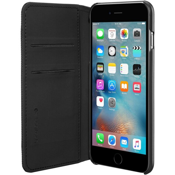 Logitech 939-001429 Handyhülle 14 cm (5,5 Zoll) Wallet Case Schwarz - Handyhüllen (Wallet Case, Apple, iPhone 6 Plus, iPhone 6s Plus, 14 cm (5,5 Zoll), Schwarz)