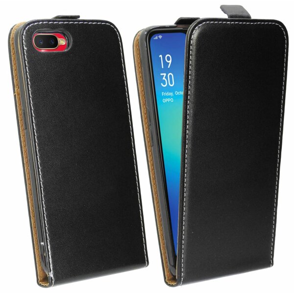 cofi1453® Flip Case kompatibel mit Oppo RX17 Neo Handy Tasche vertikal aufklappbar Schutzhülle Klapp Hülle Schwarz