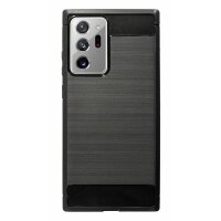 cofi1453® Silikon Hülle Bumper Carbon kompatibel mit SAMSUNG GALAXY NOTE 20 ULTRA (N985F) Case TPU Soft Handyhülle Cover Schutzhülle Schwarz