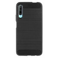 cofi1453® Silikon Hülle Bumper Carbon kompatibel mit HUAWEI P SMART PRO 2019 Case TPU Soft Handyhülle Cover Schutzhülle Schwarz