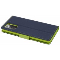 cofi1453® Buch Tasche "Fancy" kompatibel mit SAMSUNG GALAXY NOTE 20 (N980F) Handy Hülle Etui Brieftasche Schutzhülle mit Standfunktion, Kartenfach Blau-Grün