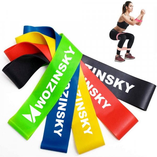Wozinsky Übungsbänder, Widerstandsband, Gummi, elastisch, Trainingsausrüstung kompatibel mit Zuhause, Fitness, Stretching
