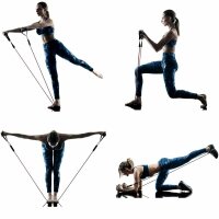 Wozinsky 5x Übungsbänder, Widerstandsband, Gummi, elastisch, Fitness, Bänder + Zubehör kompatibel mit Zuhause, Fitness, Stretching