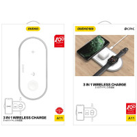 Dudao 3in1 Qi Wireless Charger Pad 10W Ladestation Ladegerät Weiß kompatibel mit Apple Watch, Airpords, iPhone 11 PRO MAX, XR XS MAX X 8 PLUS