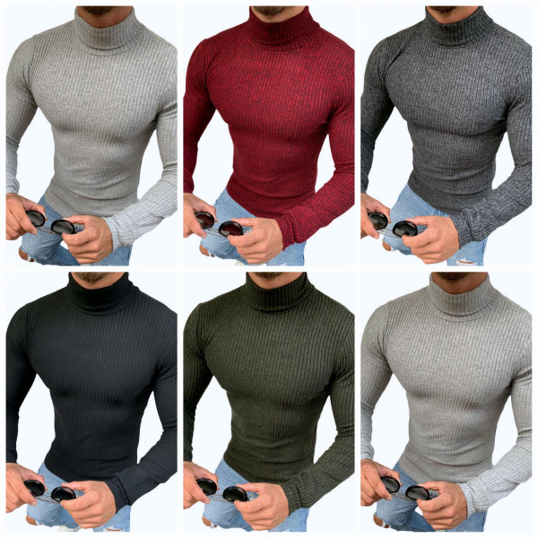 Megaman Herren Rollkragenpullover Rolli Hoher Rollkragen Pulli Shirt in Premium Qualität Sweater Warrm Größe