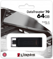 Kingston DataTraveler DT70 (64 GB) USB-C Typ-C 3.2 Flash Drive USB Stick Externer Speicher U Disk Memory Stick schwarz