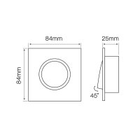 GU10 Einbaustrahler Einbaurahmen Eckig Ø75mm...