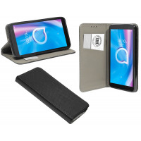 cofi1453® Buch Tasche "Smart" kompatibel mit Alcatel 1B ( 2020 ) Handy Hülle Etui Brieftasche Schutzhülle mit Standfunktion, Kartenfach Schwarz