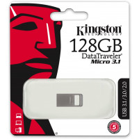 Kingston DataTraveler Micro 3.1 DTMC3/128GB Kleines Format USB 3.1 Speicherstick silber