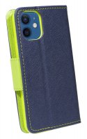 cofi1453® Buch Tasche "Fancy" kompatibel mit iPhone 12 Mini Handy Hülle Etui Brieftasche Schutzhülle mit Standfunktion, Kartenfach Blau-Grün