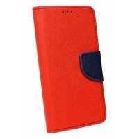 cofi1453® Buch Tasche "Fancy" kompatibel mit iPhone 12 Handy Hülle Etui Brieftasche Schutzhülle mit Standfunktion, Kartenfach Rot-Blau