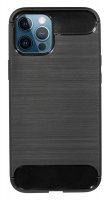 cofi1453® Silikon Hülle Bumper Carbon kompatibel mit iPhone 12 Pro Max Case TPU Soft Handyhülle Cover Schutzhülle Schwarz