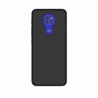 cofi1453® Silikon Hülle Basic kompatibel mit MOTOROLA MOTO G9 Case TPU Soft Handy Cover Schutz Matt-Schwarz