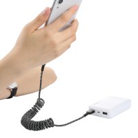 Mcdodo Spiral-USB-Kabel, einziehbares Kabel, Datensynchronisation, Ladekabel, Spiralkabel, Kfz-Ladekabel, für Smartphone 11 Pro Max , XS, X XR 8, 7-dehnbar bis 1,8 m Schwarz