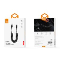 Mcdodo Spiral-USB-Kabel, einziehbares Kabel, Datensynchronisation, Ladekabel, Spiralkabel, Kfz-Ladekabel, für Smartphone 11 Pro Max , XS, X XR 8, 7-dehnbar bis 1,8 m Schwarz