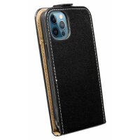 cofi1453® Flip Case kompatibel mit iPhone 12 Pro Max Handy Tasche vertikal aufklappbar Schutzhülle Klapp Hülle Schwarz