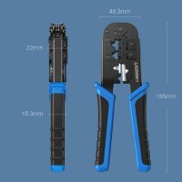 Ugreen Multifunktionsklemme Drahtschneider Netzwerk Reparaturwerkzeuge RJ45 8P8C RJ11 6P2C Werkzeug Ethernet in Blau