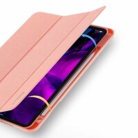 Dux Ducis Buch Tasche Hartschale mit Smart Sleep Standfunktion kompatibel mit Apple iPad 12.9" ( 2020 ) / Apple iPad 12.9" (2018) Tablet Hülle Etui Brieftasche Schutzhülle in Rose