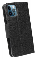 cofi1453® Buch Tasche "Fancy" kompatibel mit iPhone 12 Pro Max Handy Hülle Etui Brieftasche Schutzhülle mit Standfunktion, Kartenfach Schwarz