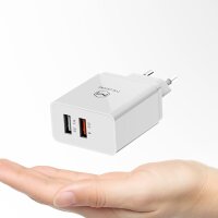 Mcdodo 23W 2x USB Wandladegerät Quick Charge 3.0 Dual Comm Ladegerät Netzteil für Handys weiß