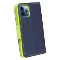 cofi1453® Buch Tasche "Fancy" kompatibel mit iPhone 12 Pro Max Handy Hülle Etui Brieftasche Schutzhülle mit Standfunktion, Kartenfach Blau-Grün