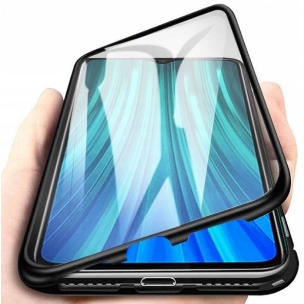 360° Magnet Full Slim Metall Case Schutz Tasche Handyhülle Handyschale mit Panzerglas Vorderseite und Rückseite Schwarz kompatibel mit Samsung Galaxy S20 FE (G780F)