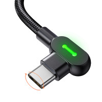 Mcdodo 90 Grad Button PD Kabel USB-C auf USB-C 2 Meter LED Datenkabel Ladekabel Typ-C Anschluss für Smartphone