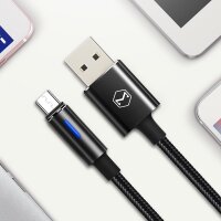 Mcdodo King Kabel Micro-USB 1,8m mit automatischer Abschaltung Ladekabel QC3.0 Schnell Ladegerät in schwarz