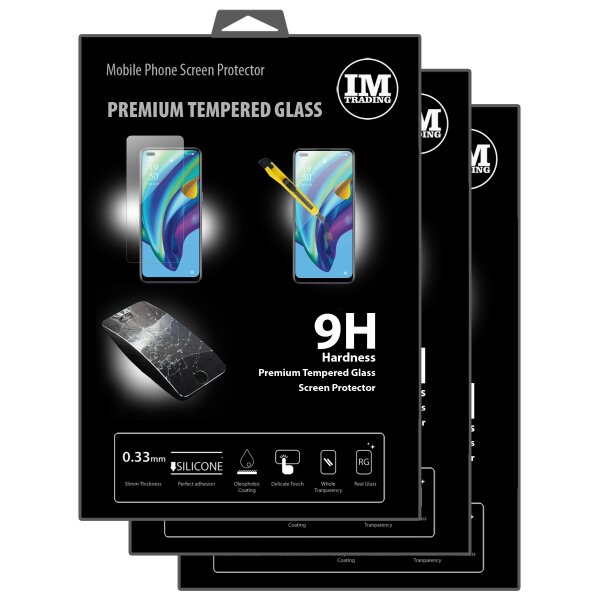 cofi1453 3X Panzer Schutz Glas 9H Tempered Glass Display Schutz Folie Display Glas Screen Protector kompatibel mit Oppo Reno 4 Lite