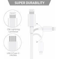 Kaku PD 18W 1m Fast Charge Kabel Schnell Datenkabel USB-C auf Lightning Weiß