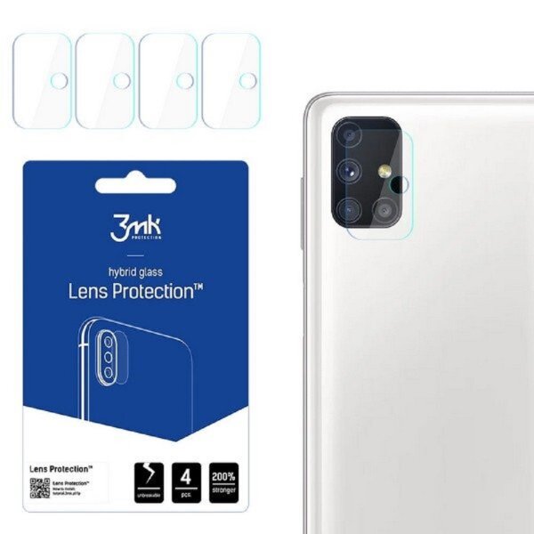 [ 4er Pack ] 3MK FlexibleGlass Lens kompatibel mit Samsung Galaxy M51 (M515F) Hybridglas Kameraglas Linse Schutzglas Kamera