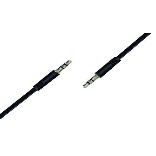 1m Aux Kabel 3.5 mm Klinke Eingang Einfach Audio für Lautsprecher Android Handy Tablet Autoadio PC Anlage Hifi Schwarz